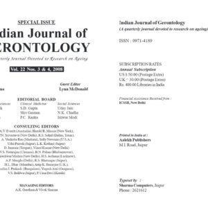 Gerontology Vol. 22 No. 3 & 4